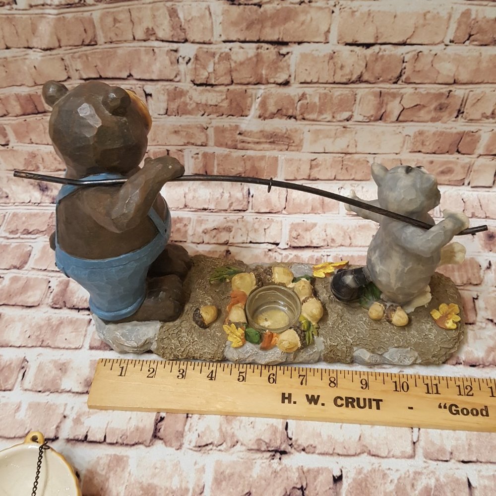 Yankee Candle Co. Burner Hanging Tart Rustic Bear Racoon Acorn Lodge - Picture 12 of 16